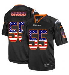 Nike Broncos #55 Bradley Chubb Black Mens Stitched NFL Elite USA Flag Fashion Jersey