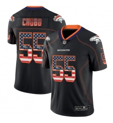 Nike Broncos 55 Bradley Chubb Black USA Flag Fashion Limited Jersey