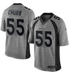 Nike Broncos #55 Bradley Chubb Gray Mens Stitched NFL Limited Gridiron Gray Jersey