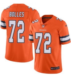 Nike Broncos #72 Garett Bolles Orange Mens Stitched NFL Limited Rush Jersey