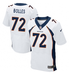 Nike Broncos #72 Garett Bolles White Mens Stitched NFL New Elite Jersey
