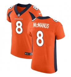 Nike Broncos #8 Brandon McManus Orange Team Color Mens Stitched NFL Vapor Untouchable Elite Jersey