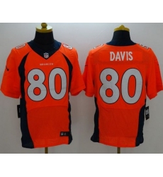 Nike Broncos #80 Vernon Davis Orange Team Color Mens Stitched NFL New Elite Jersey