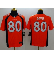 Nike Broncos #80 Vernon Davis Orange Team Color Mens Stitched NFL New Limited Jersey