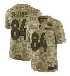Nike Broncos #84 Shannon Sharpe Camo Mens Stitched NFL Limited 2018 Salute To Service Jersey