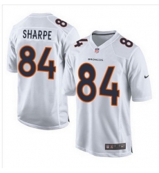 Nike Broncos #84 Shannon Sharpe White Mens Stitched NFL Game Event Jersey