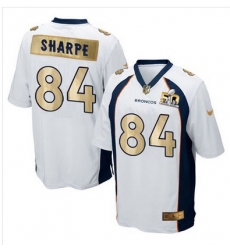 Nike Broncos #84 Shannon Sharpe White Mens Stitched NFL Game Super Bowl 50 Collection Jersey