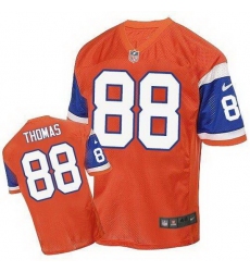 Nike Broncos #88 Demaryius Thomas Orange Throwback Mens Stitched NFL Elite Jersey