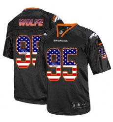 Nike Broncos #95 Derek Wolfe Black Mens Stitched NFL Elite USA Flag Fashion Jersey