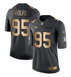 Nike Broncos #95 Derek Wolfe Black Mens Stitched NFL Limited Gold Salute To Service Jersey