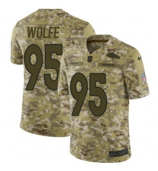 Nike Broncos #95 Derek Wolfe Camo Mens Stitched NFL Limited 2018 Salute To Service Jersey