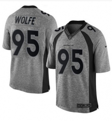 Nike Broncos #95 Derek Wolfe Gray Mens Stitched NFL Limited Gridiron Gray Jersey