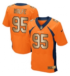 Nike Broncos #95 Derek Wolfe Orange Team Color Mens Stitched NFL New Elite Gold Jersey