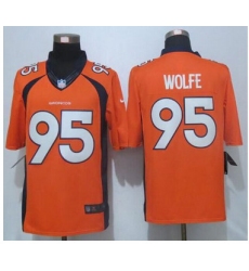 Nike Broncos #95 Derek Wolfe Orange Team Color Mens Stitched NFL New Limited Jersey