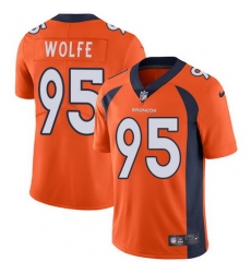 Nike Broncos #95 Derek Wolfe Orange Team Color Mens Stitched NFL Vapor Untouchable Limited Jersey