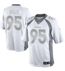 Nike Broncos #95 Derek Wolfe White Mens Stitched NFL Limited Platinum Jersey