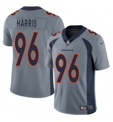 Nike Broncos 96 Shelby Harris Gray Men Stitched NFL Limited Inverted Legend Jersey