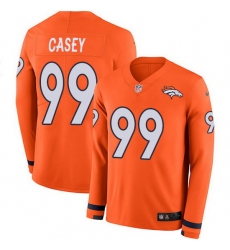 Nike Broncos 99 Jurrell Casey Orange Team Color Men Stitched NFL Limited Therma Long Sleeve Jersey