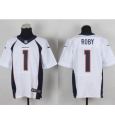 Nike Denver Broncos 1 Brandley Roby White Elite NFL Jersey