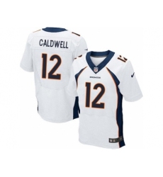 Nike Denver Broncos 12 Andre Caldwell White Elite NFL Jersey
