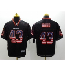 Nike Denver Broncos 43 T.J. Ward Black Elite USA Flag Fashion NFL Jersey