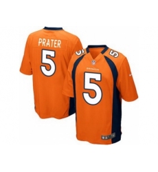 Nike Denver Broncos 5 Matt Prater Orange Game NFL Jersey