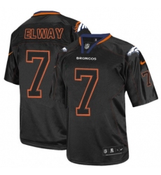 Nike Denver Broncos 7 John Elway Lights Out Black Elite NFL Jersey