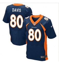 Nike Denver Broncos #80 Vernon Davis Navy Blue Alternate Men 27s Stitched NFL New Elite Jersey
