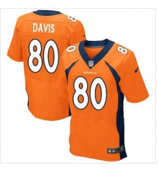 Nike Denver Broncos #80 Vernon Davis Orange Team Color Men 27s Stitched NFL New Elite Jersey