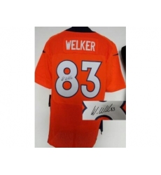 Nike Denver Broncos 83 Wes Welker Orange Elite Signed NFL Jersey