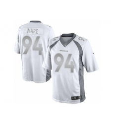Nike Denver Broncos 94 DeMarcus Ware White Limited Platinum NFL Jersey