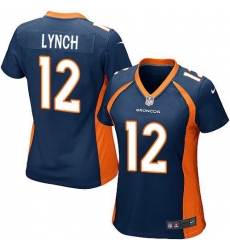 Nike Broncos #12 Paxton Lynch Blue Alternate Womens Stitched NFL New Elite Jersey