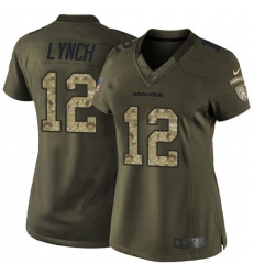 Nike Broncos #12 Paxton Lynch Green Womens Stitched NFL Limited Salute to Service Jersey