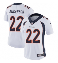 Nike Broncos #22 C J  Anderson White Womens Stitched NFL Vapor Untouchable Limited Jersey