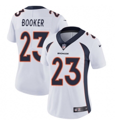 Nike Broncos #23 Devontae Booker White Womens Stitched NFL Vapor Untouchable Limited Jersey