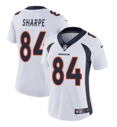 Nike Broncos #84 Shannon Sharpe White Womens Stitched NFL Vapor Untouchable Limited Jersey