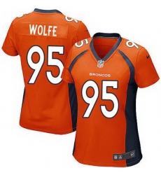 Nike Broncos #95 Derek Wolfe Orange Team Color Womens Stitched NFL New Elite Jersey