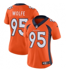 Nike Broncos #95 Derek Wolfe Orange Team Color Womens Stitched NFL Vapor Untouchable Limited Jersey