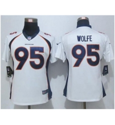 Nike Broncos #95 Derek Wolfe White Womens Stitched NFL New Limited Jersey