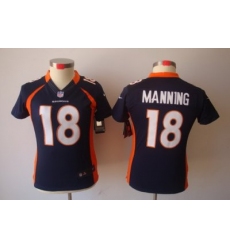 Nike Women Denver Broncos #18 Manning Blue Color[NIKE LIMITED Jersey]