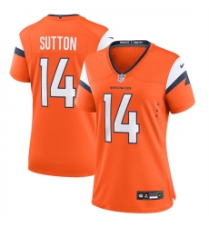 Women Denver Broncos 14 Courtland Sutton Orange 2024 Stitched Jersey