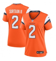 Women Denver Broncos 2 Pat Surtain II Orange 2024 Stitched Jersey