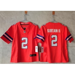 Women Denver Broncos 2 Pat Surtain II Orange 2024 Throwback F U S E Throwback Stitched Jersey 