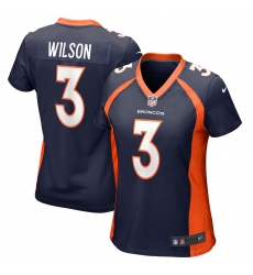 Women Denver Broncos #3 Russell Wilson Orange 2022 Blue Stitched NFL Nike Limited Jersey