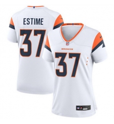 Women Denver Broncos 37 Audric Estime White 2024 Stitched Jersey