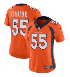 Women Denver Broncos 55 Bradley Chubb Orange Vapor Untouchable Limited Stitched NFL Jersey