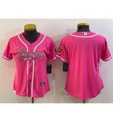 Women Denver Broncos Blank Pink With Patch Cool Base Stitched Baseball Jersey