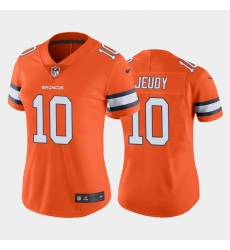 Women Nike Broncos 10 Jerry Jeudy Color Rush Limited Orange Stitched NFL Jersey