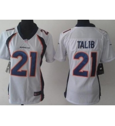 Women Nike Denver Broncos 21 Aqib Talib White NFL Jerseys