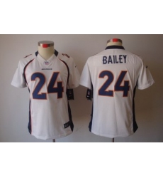 Women Nike Denver Broncos 24# Bailey White Jersey[Women's NIKE LIMITED Jersey]